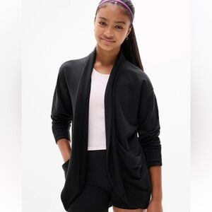 Athleta Girl Wrap & Rill Cardigan. Black. Youth 8-10 medium. Lightweight School